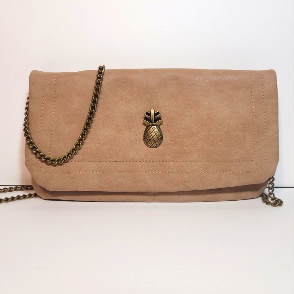 Tan Leather Suede Cluch